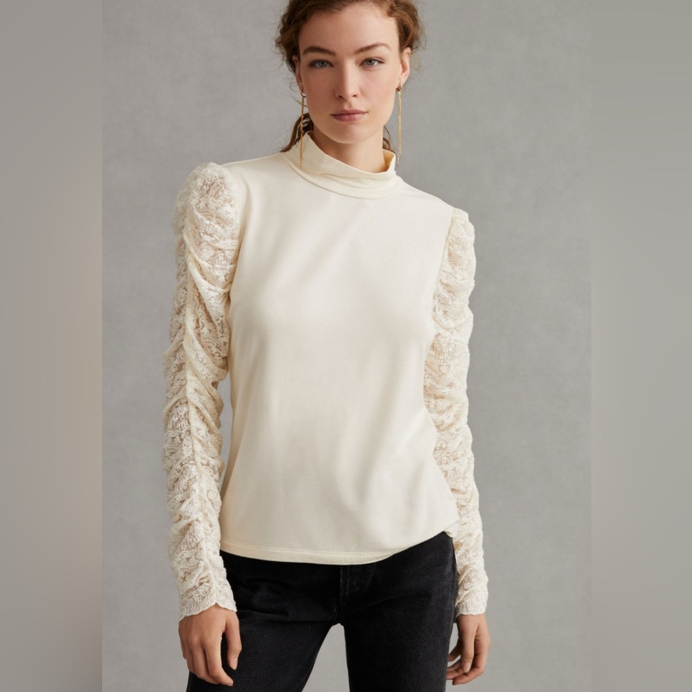 🌾 Maeve Cream‎ Lace Long Sleeve Top